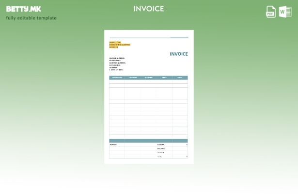 Шаблон за фактура за празен софтвер во модерен стил